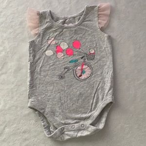 Children’s Place 3-6 month gray bunny on bike